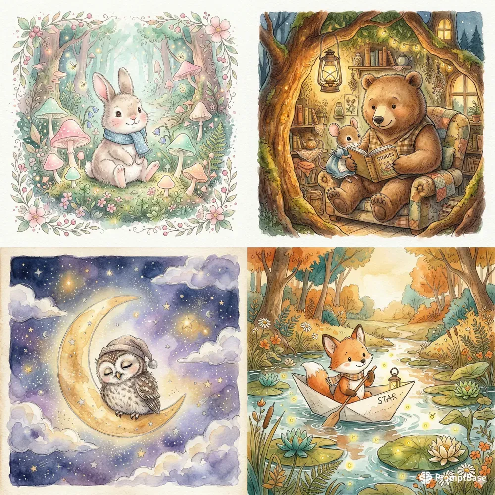 Whimsical Storybook Watercolor Art