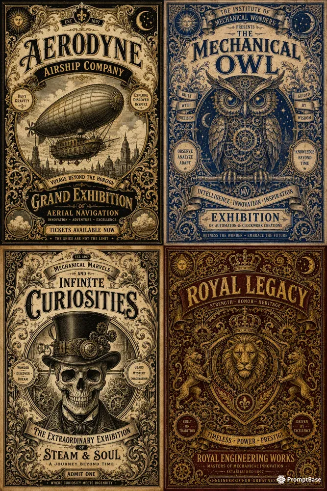 Ornate Vintage Engraving Poster Creators