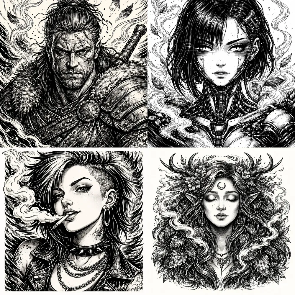 Ultra Detailed Ink Sketch Portraits