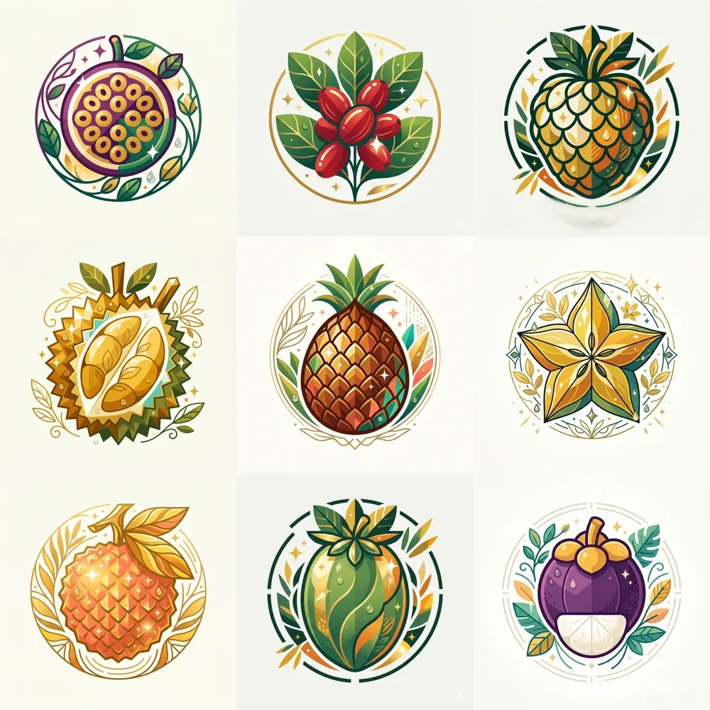 Modern Exotic Fruit Emblems