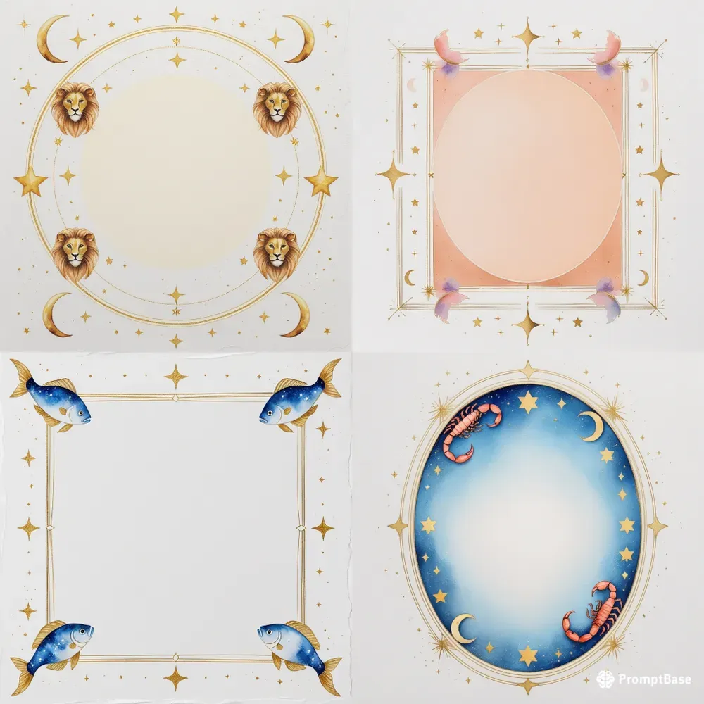 Celestial Astrology Golden Frames