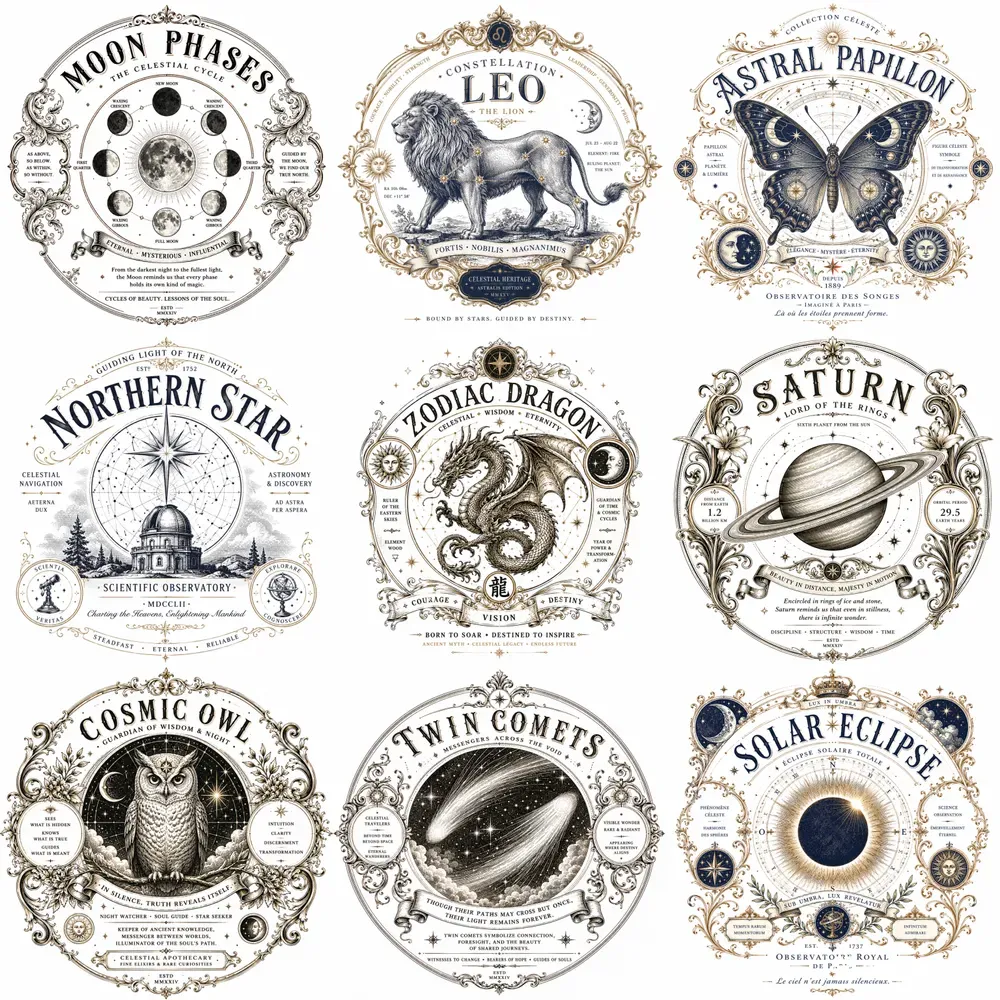 Vintage Celestial Emblem Generator