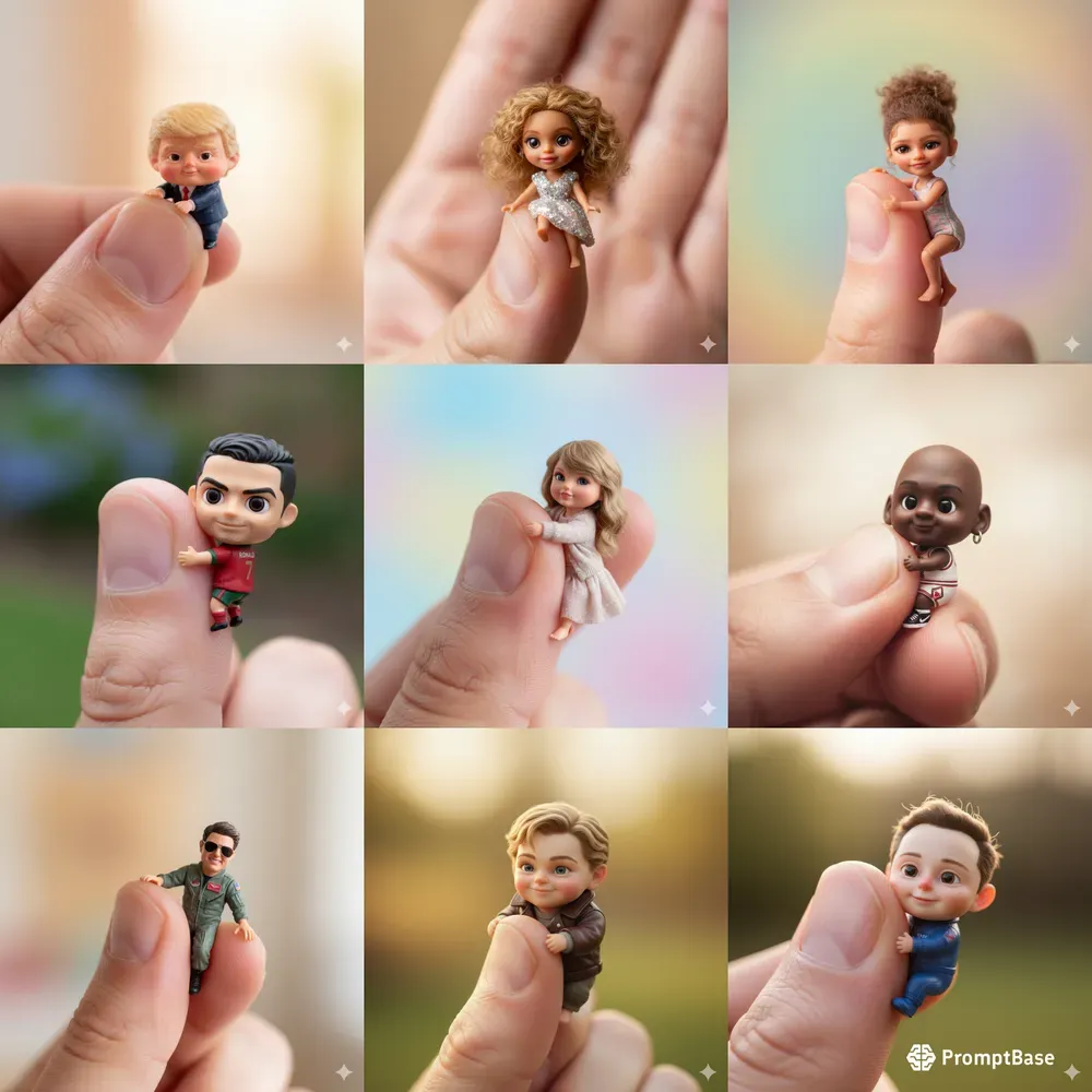 Cute Characters Cling To The Thumbs