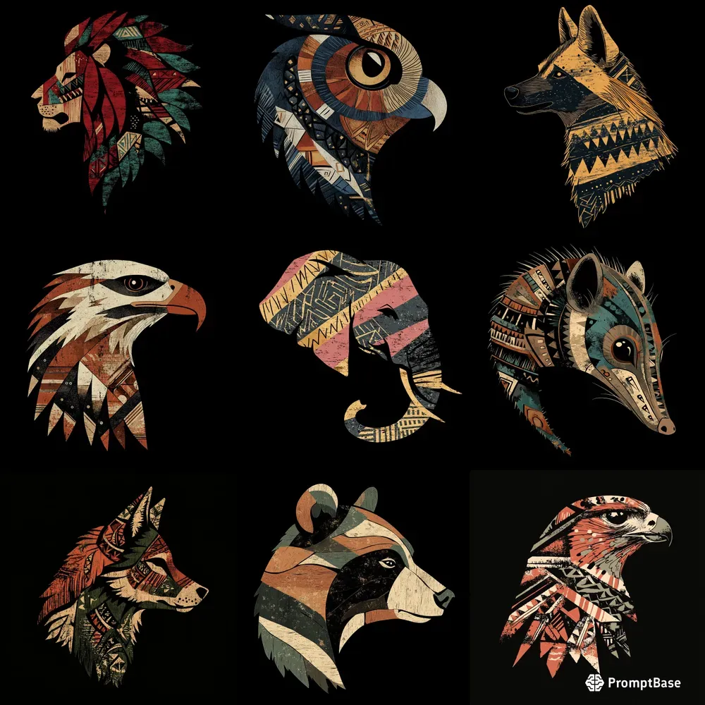Tribal Geometric Folk Art Vectors