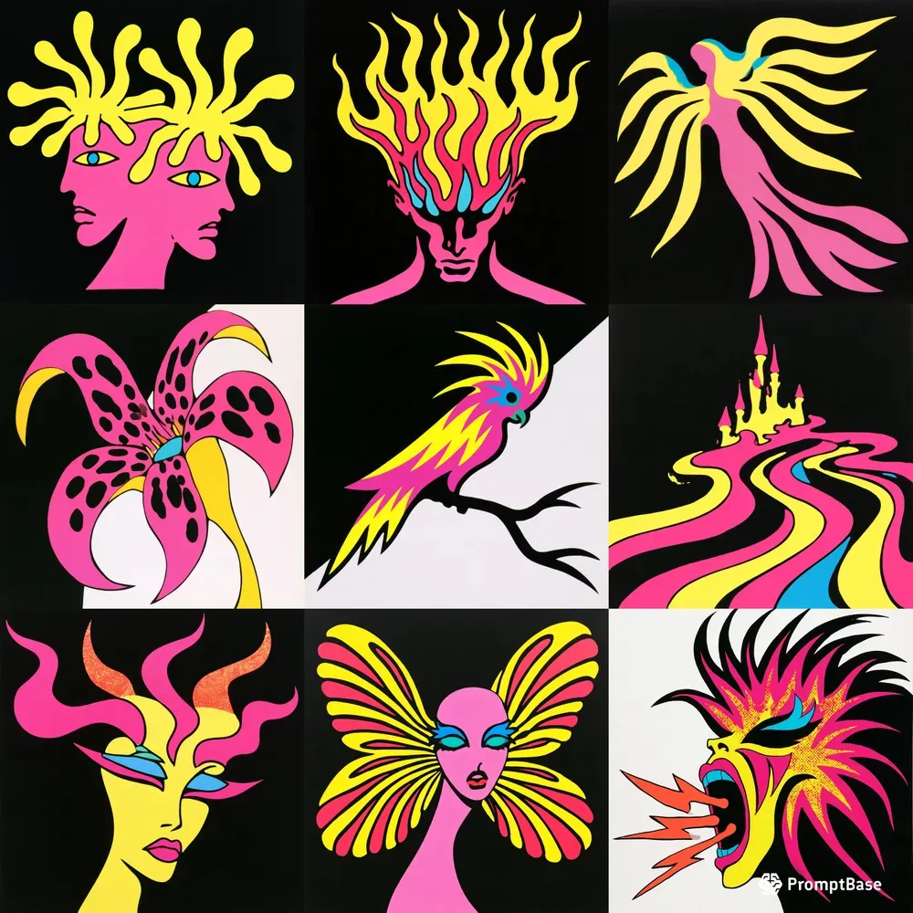 Electric Acid Pop Illustrations