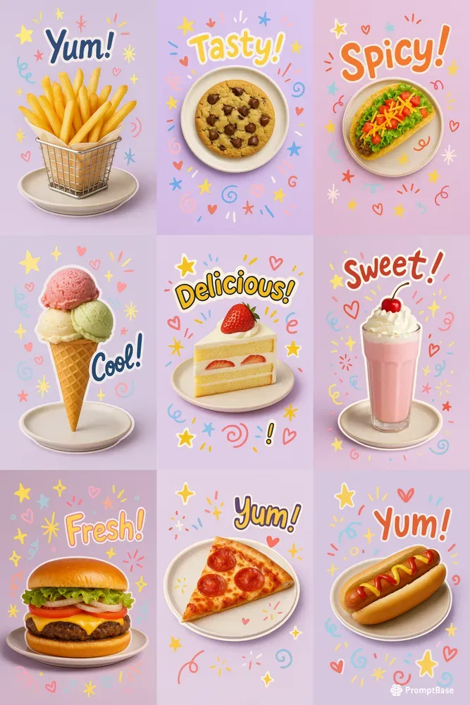 Playful Food Fun Doodles