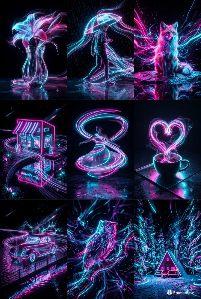 Neon Long Exposure 3Ds
