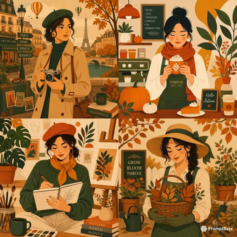 Aesthetic Autumn Boho Girl Story Icons