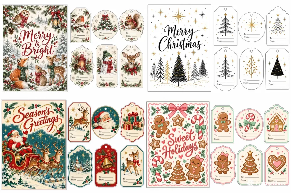 Christmas Card And Gift Tag Sets