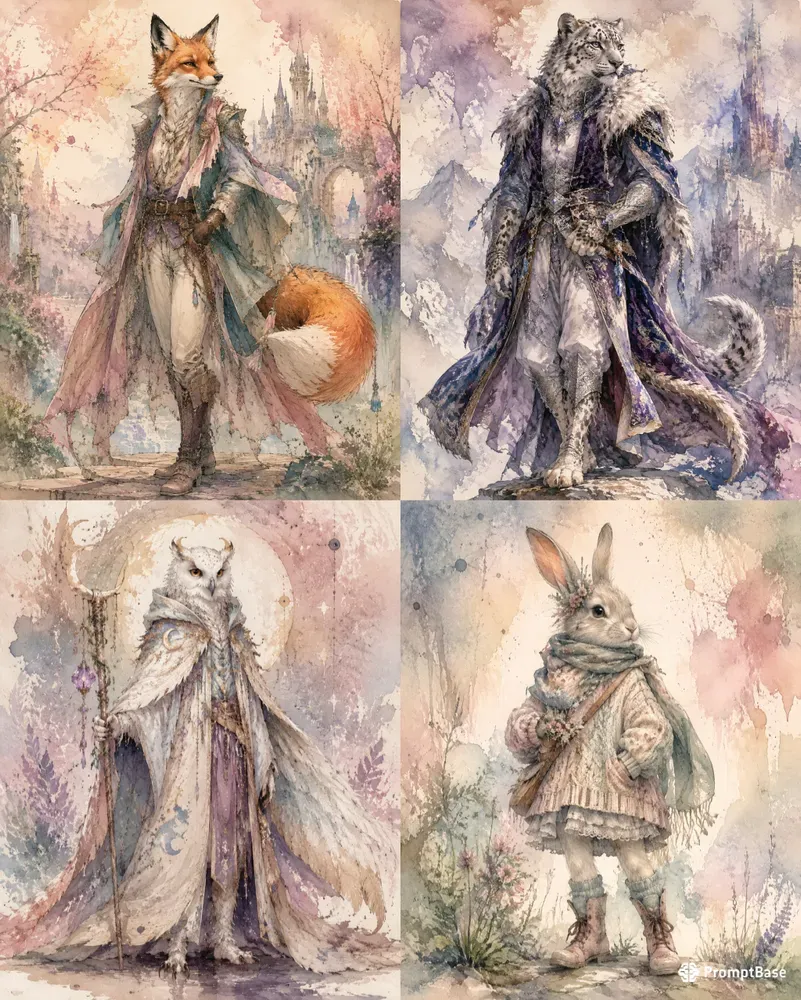 Dreamy Watercolor Humanoids