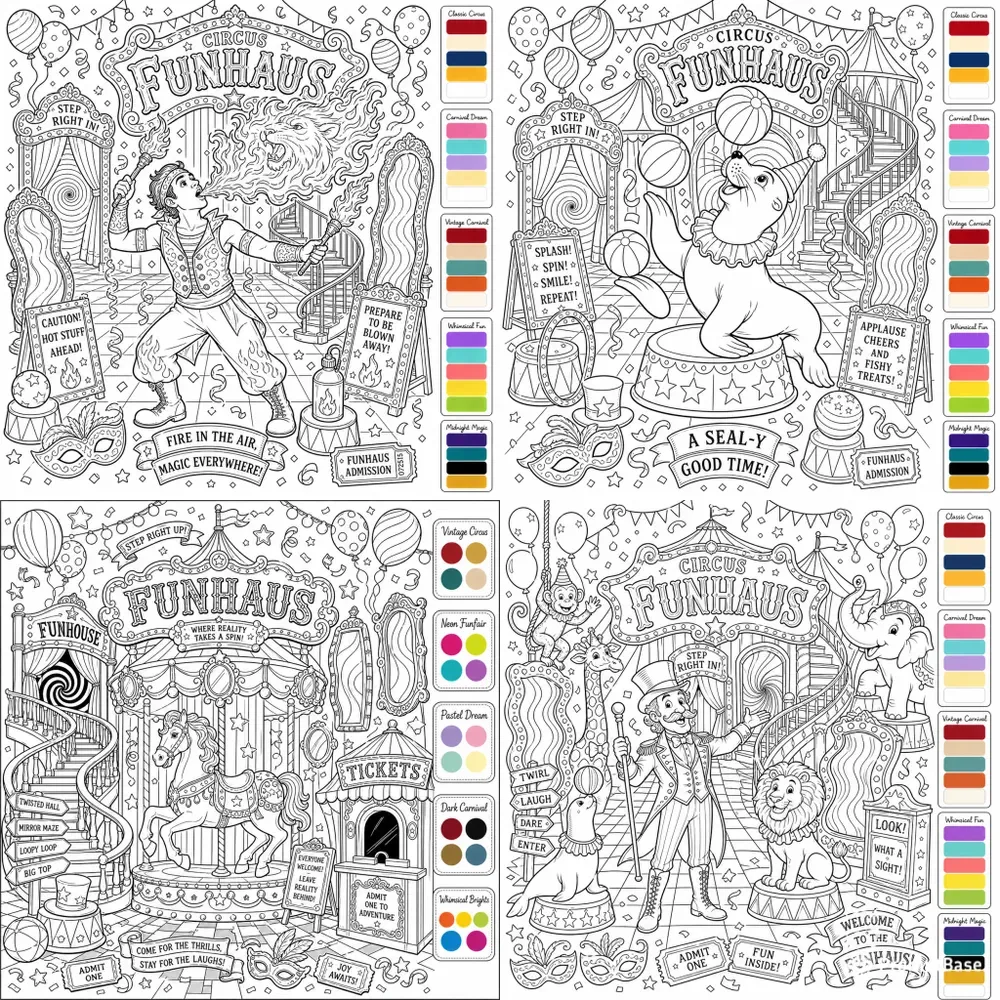 Circus Funhaus Coloring Pages For Adults