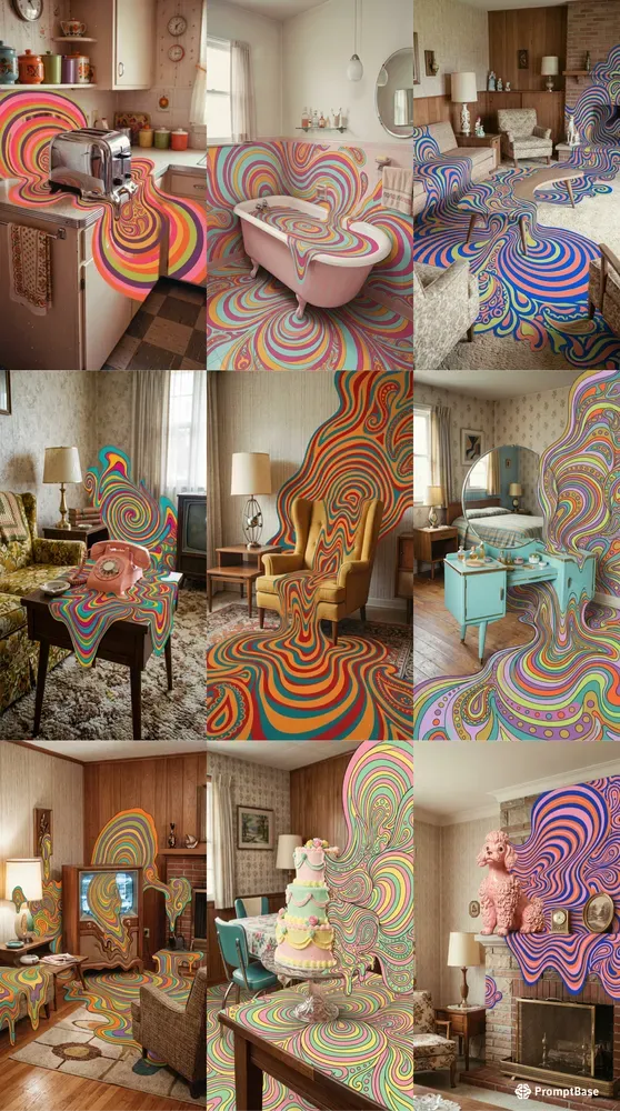 Psychedelic Midcentury Kitsch Melts