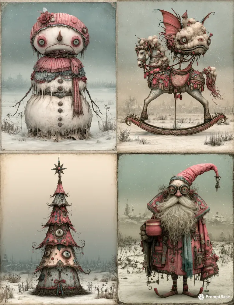 Muted Christmas Junk Journal Pages