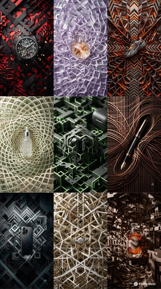 3D Interwoven Grid Papercraft Stages