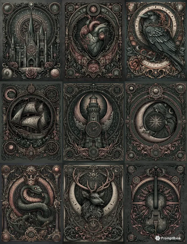 Decorative Victorian Dark Fantasy Pages