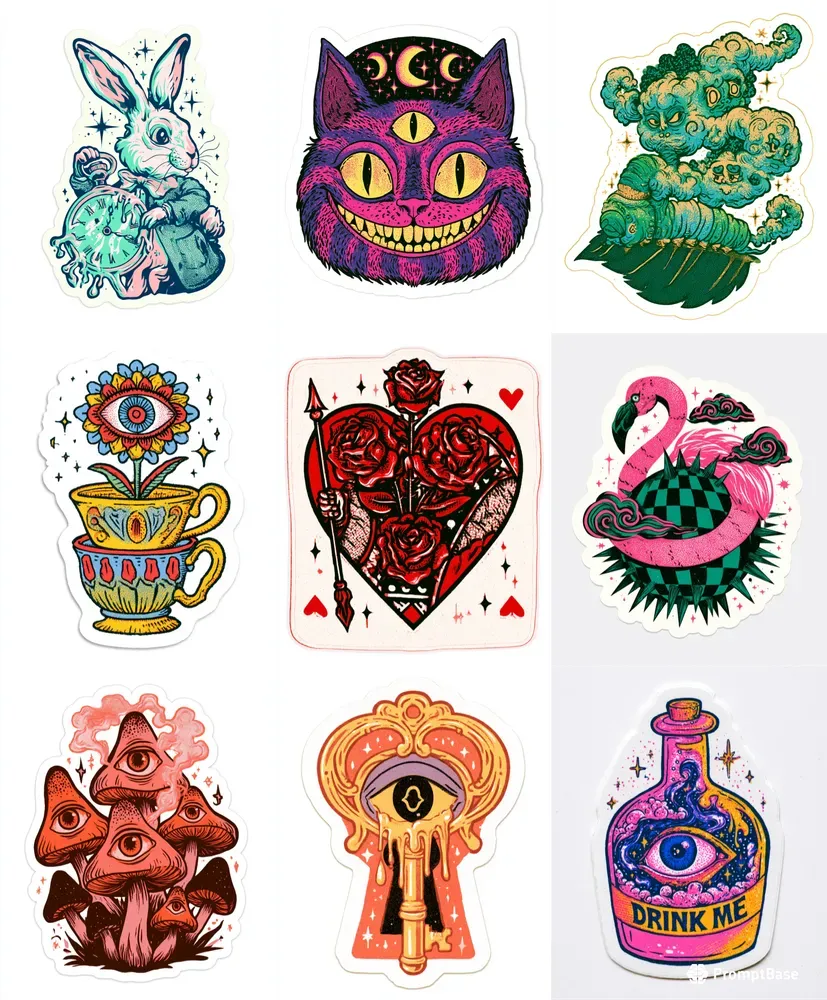 Psychedelic Wonderland Stickers