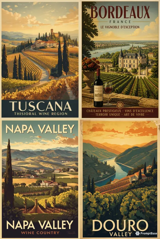 Vintage Wine Region Poster Generator