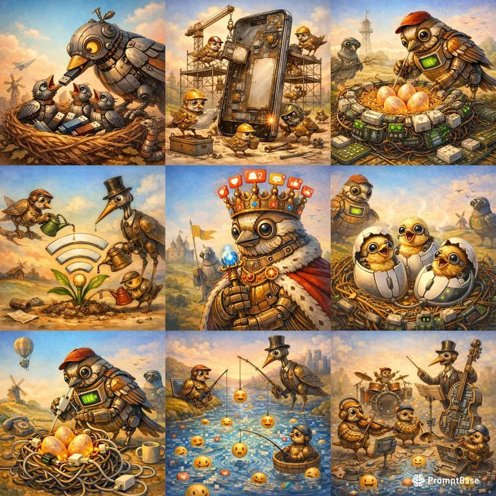 Digital Birds Modern Nature