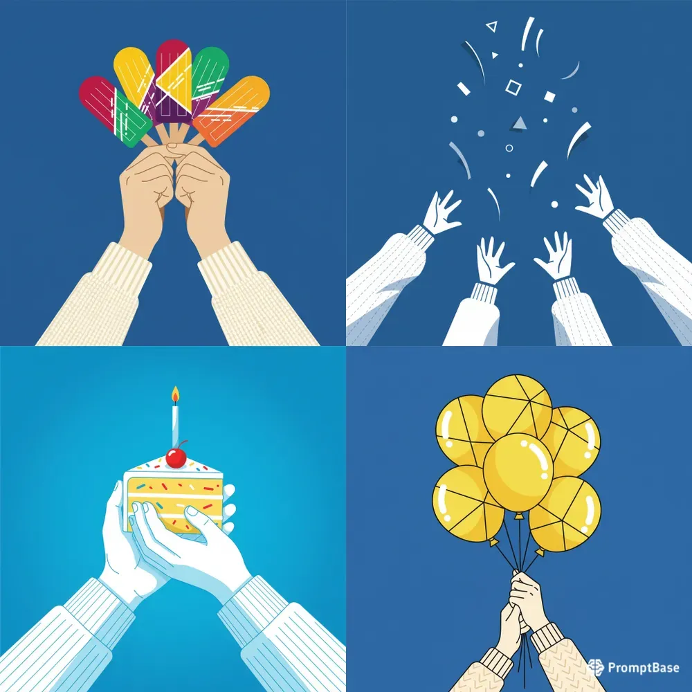 Minimalist Azure Celebration Art