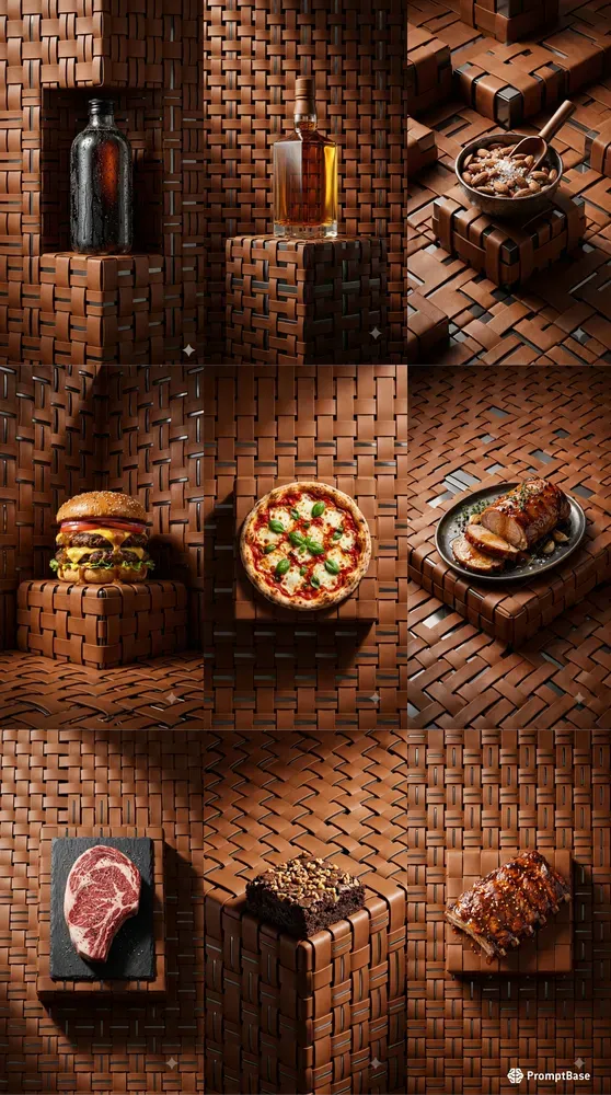 Woven Leather Iron Pop Food Stages