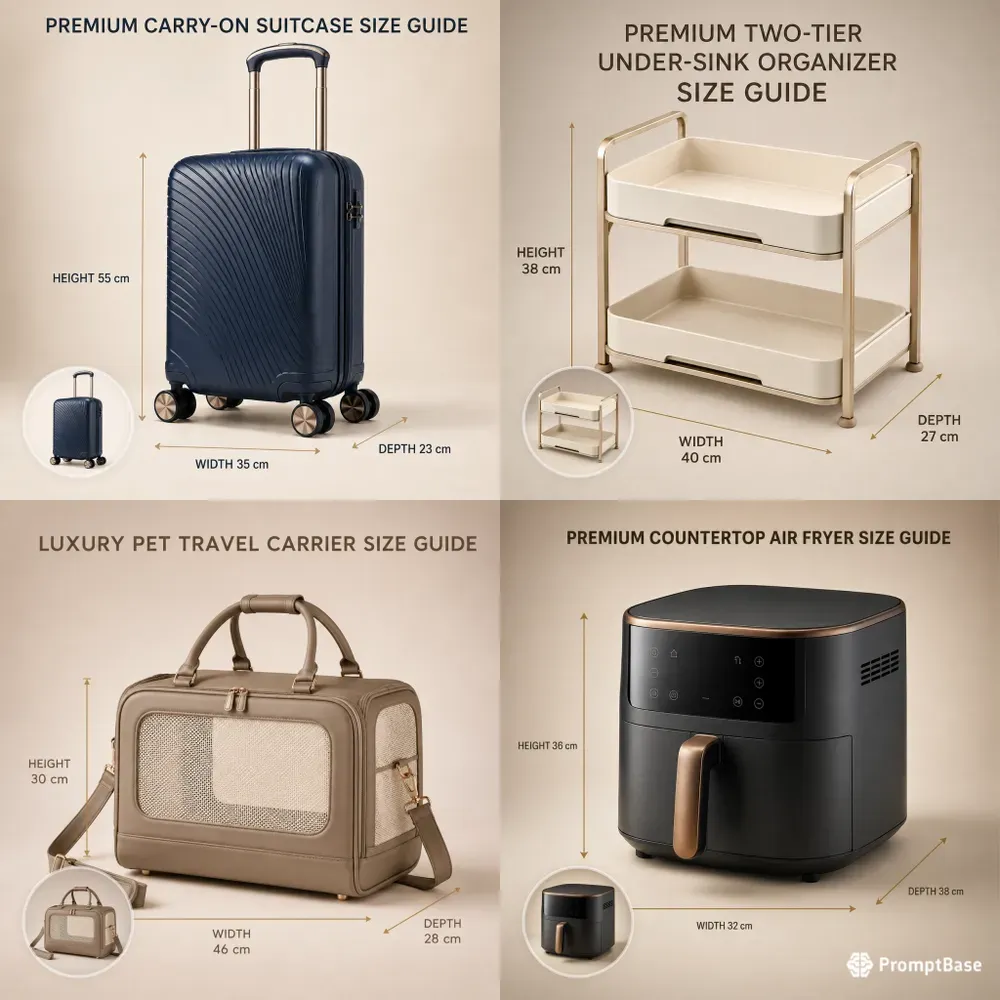 Luxury Product Size Guide Infographics