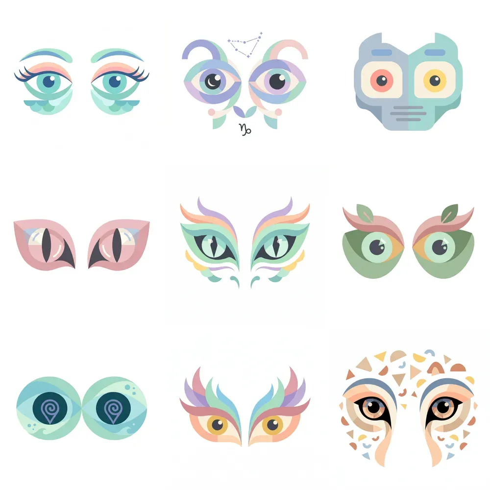 Minimal Flat Pastel Eyes