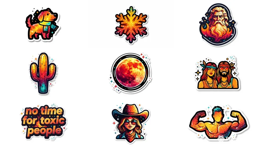 Vibrant Foilglow Sticker Style