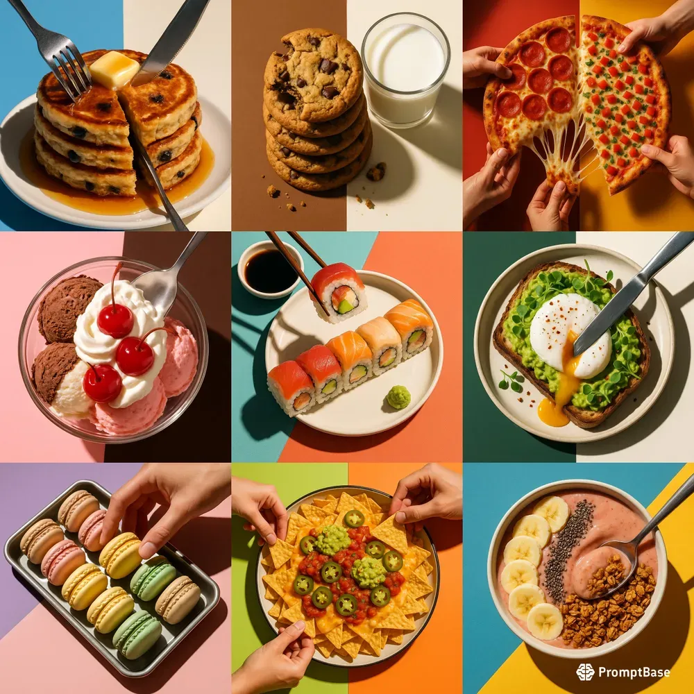 Commercial Overhead Food Photography