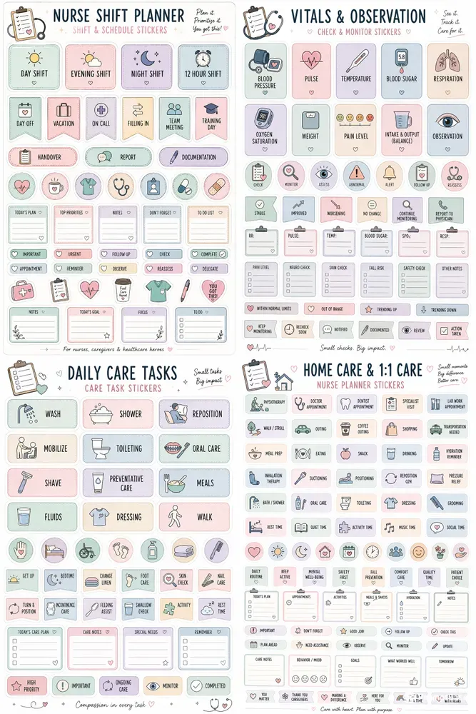 Nurse Sticker Sheet Builders