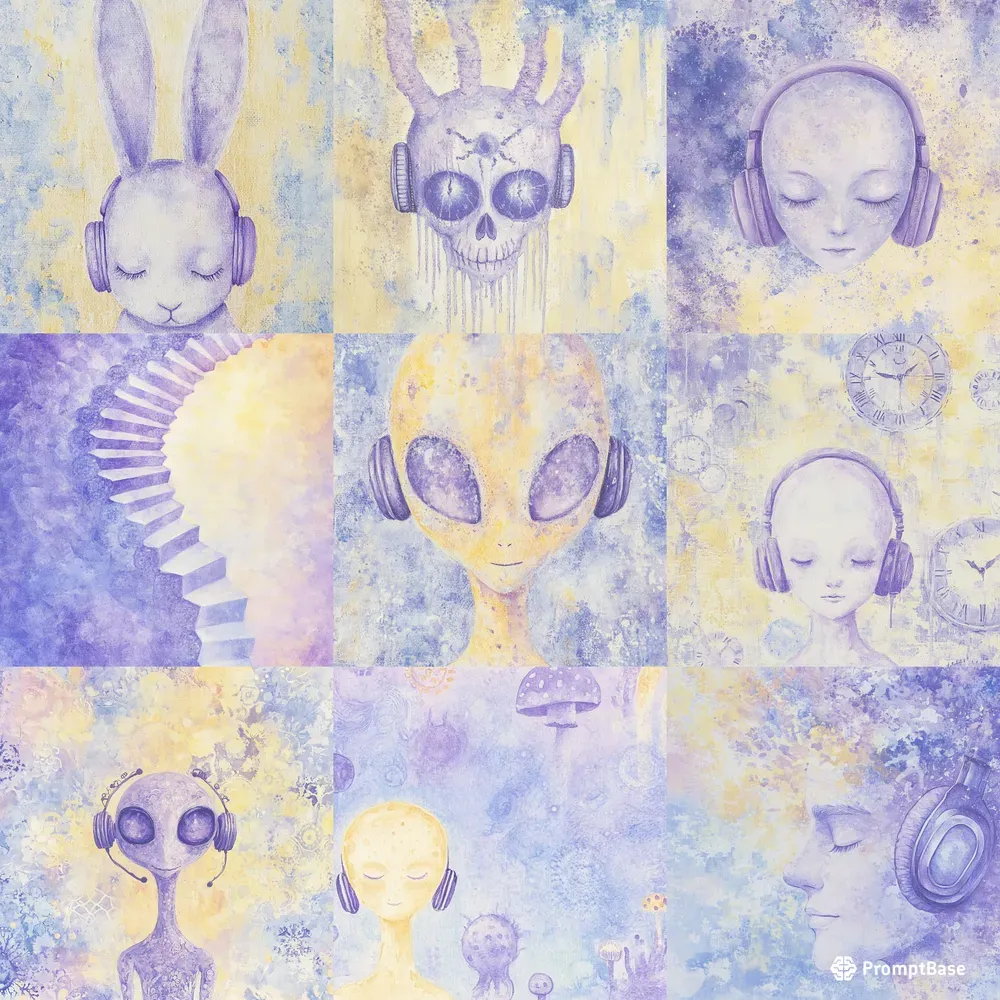 Surreal Pastel Alien Art