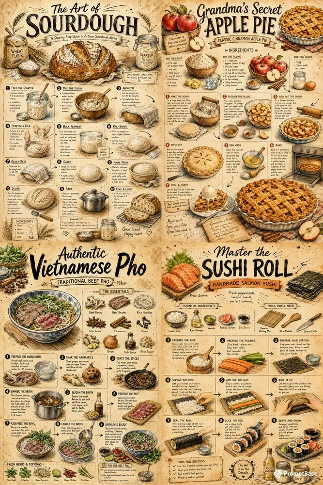 Professional Culinary Recipe Infographics