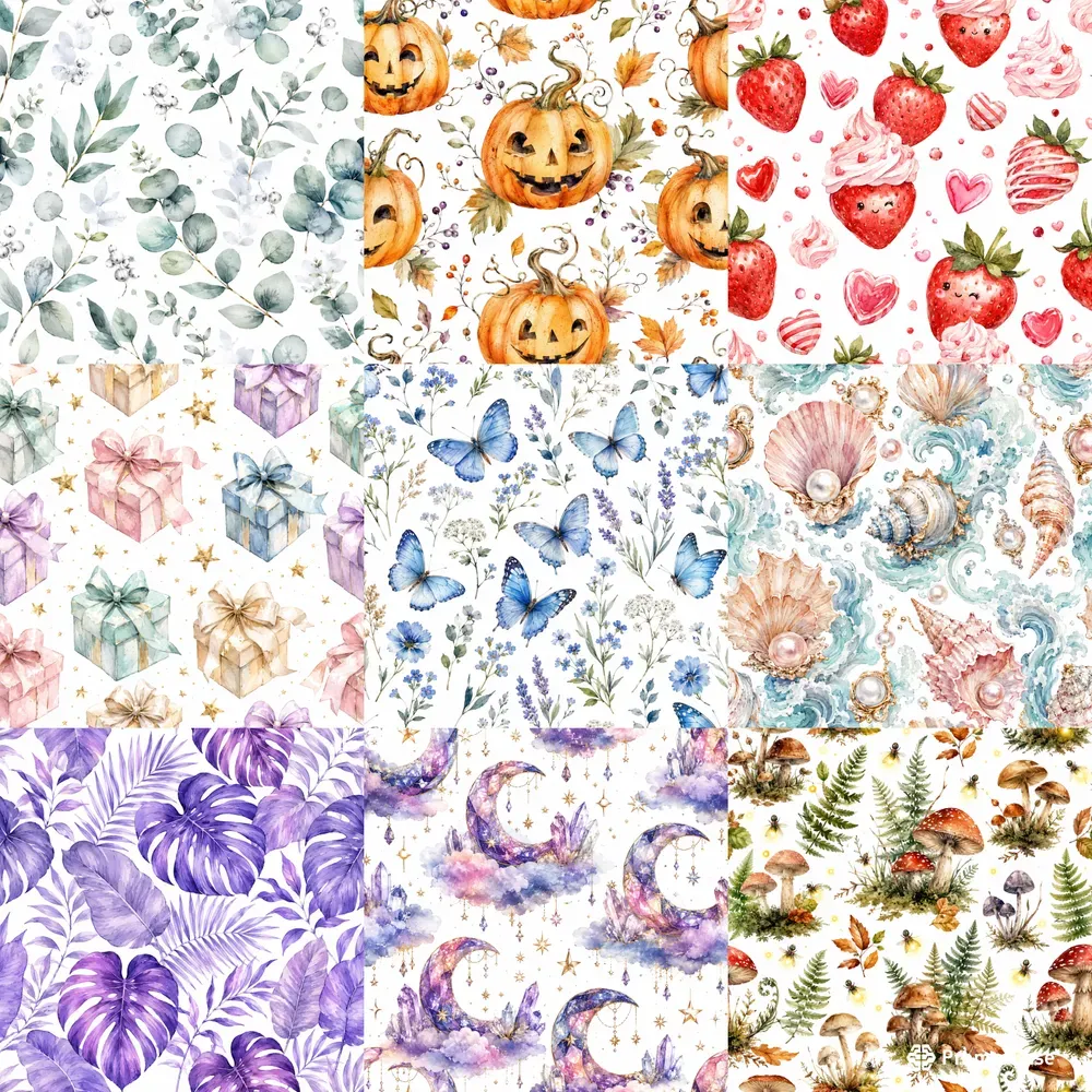 Watercolor Seamless Patterns