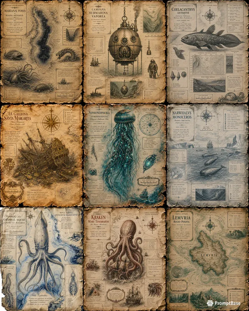 Museum Nautical Ocean Map Ephemera Art