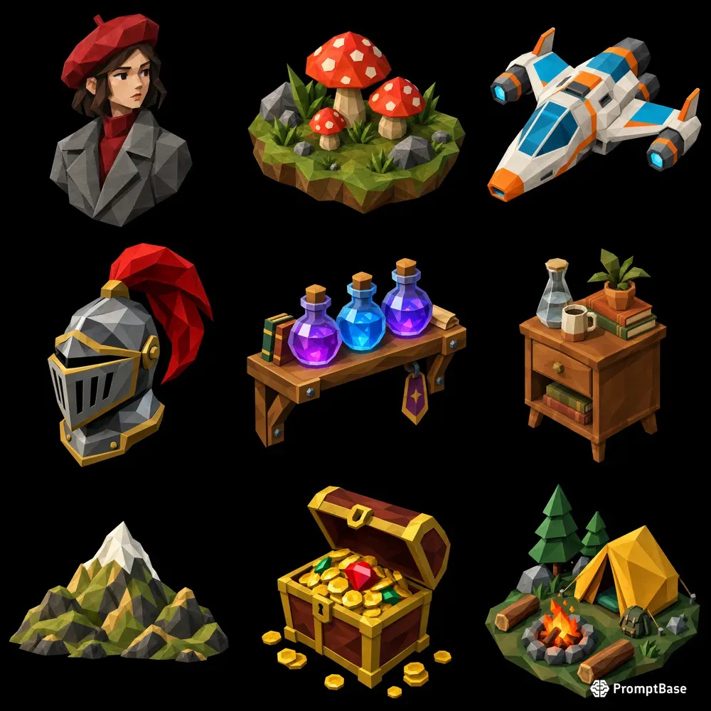 Retro Low Poly 3D Game Assets