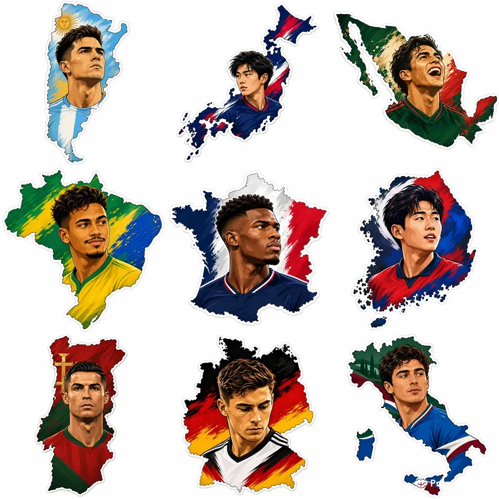 Football Country Map Stickers