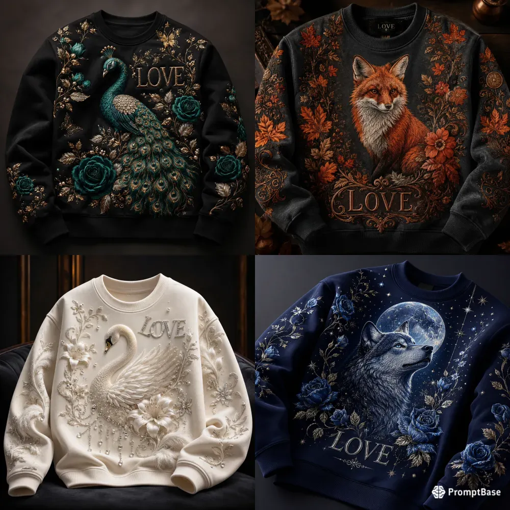 Luxury Embroidered Love Art
