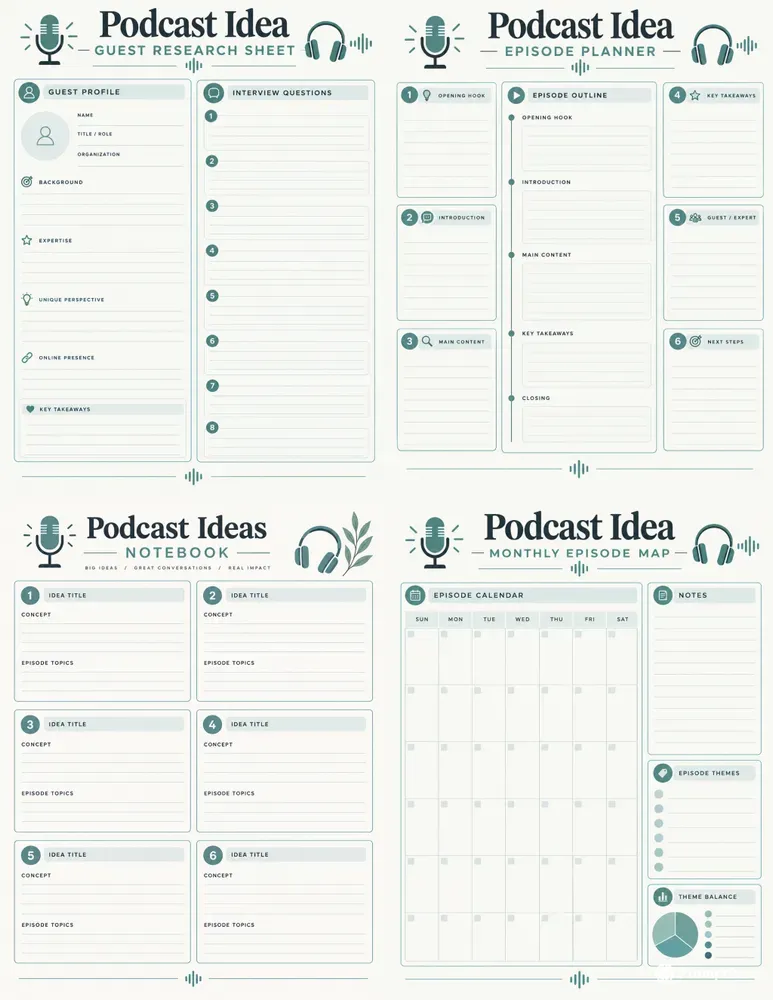 Podcast Planning Notebooks