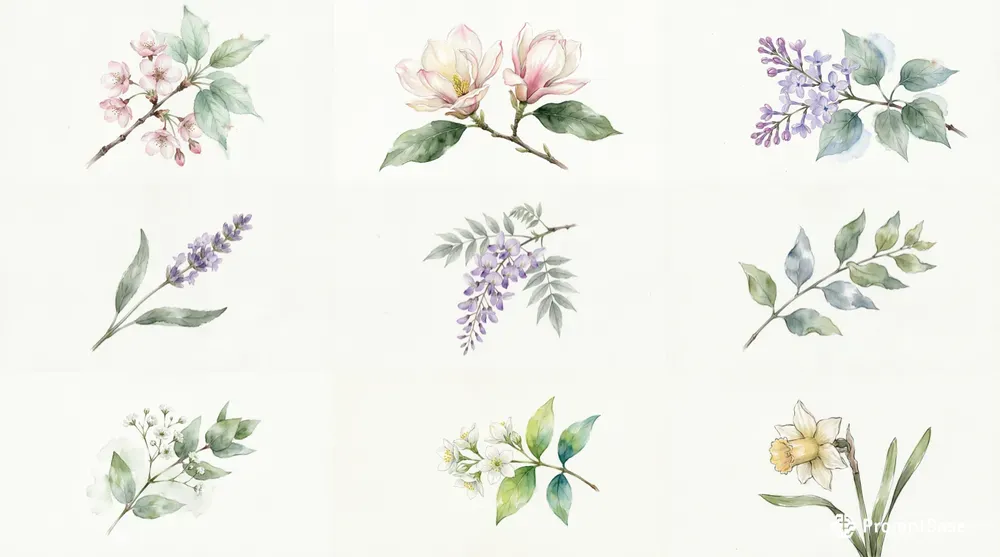 Minimalist Botanical Floral Cliparts