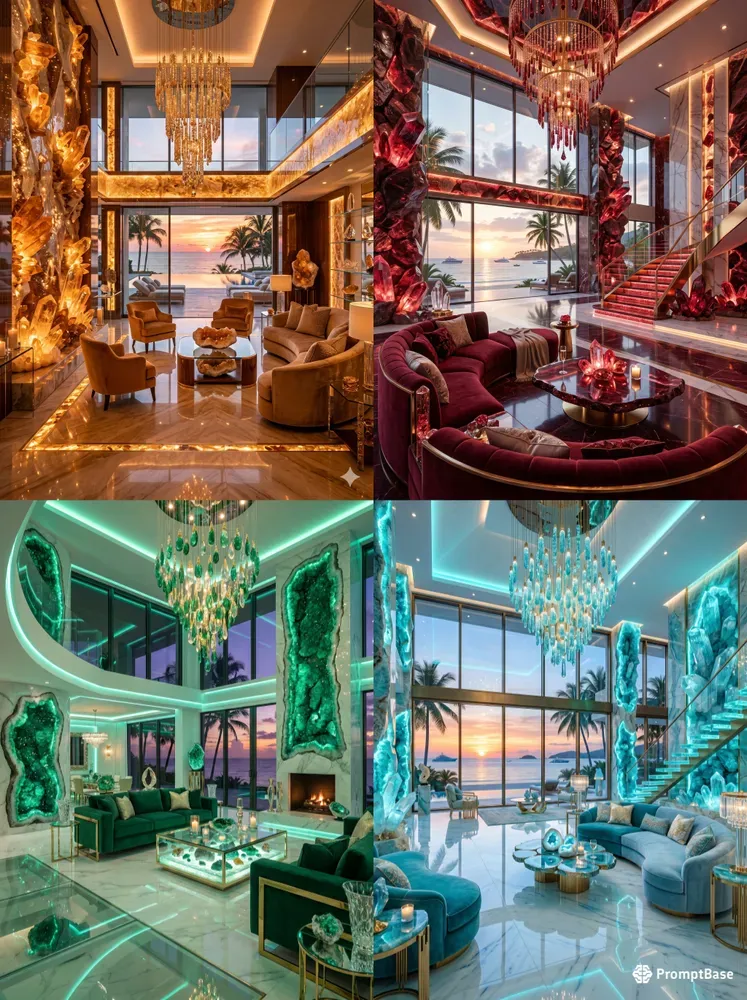 Gemstone Inspired Living Rooms