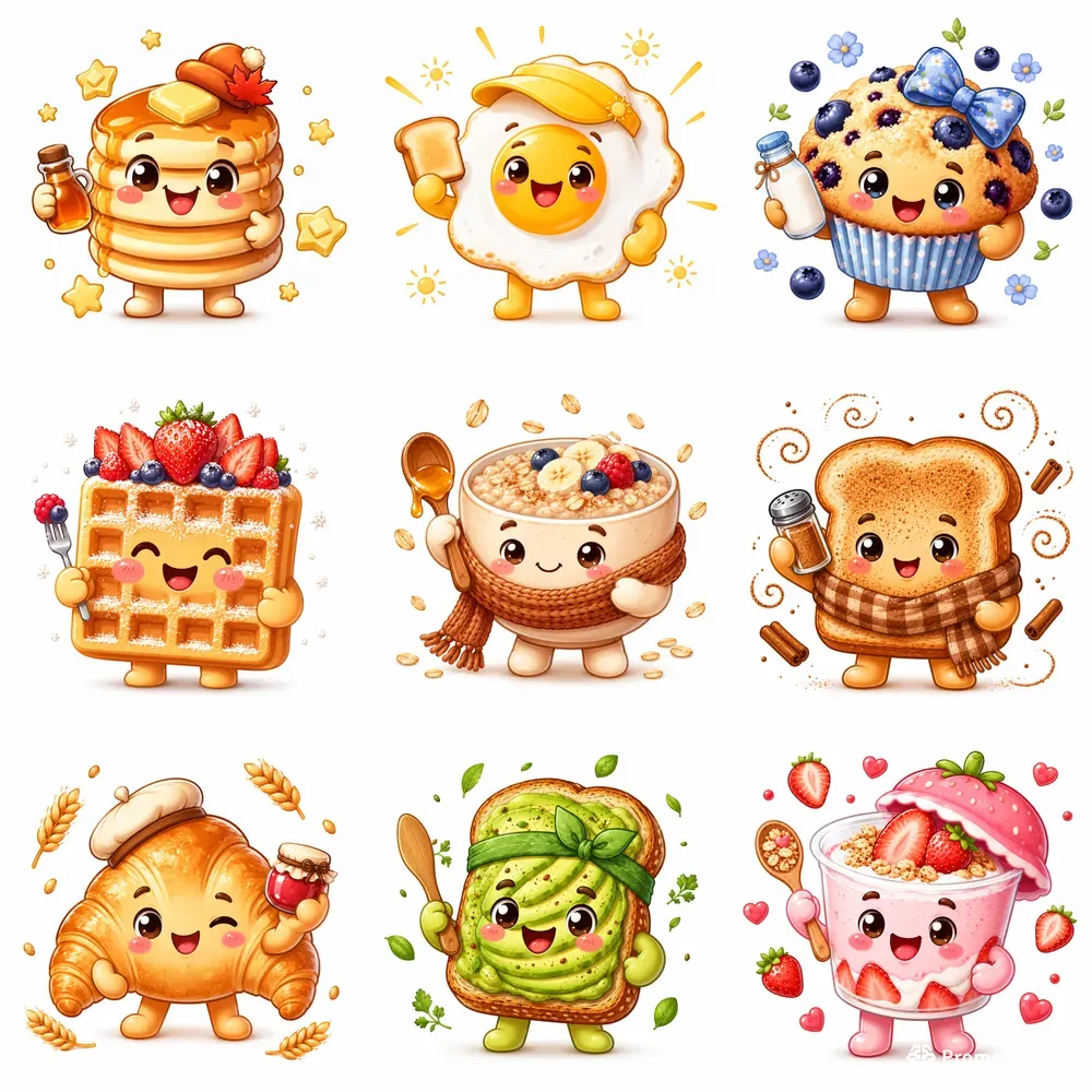 Cute Breakfast Mascot Creators