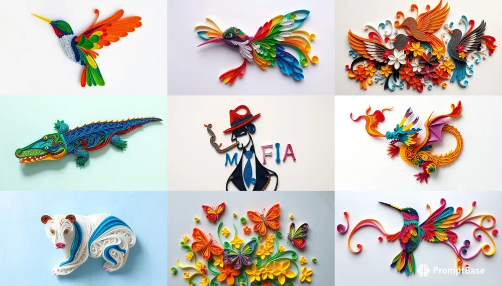 Vibrant Abstract Quilling Art