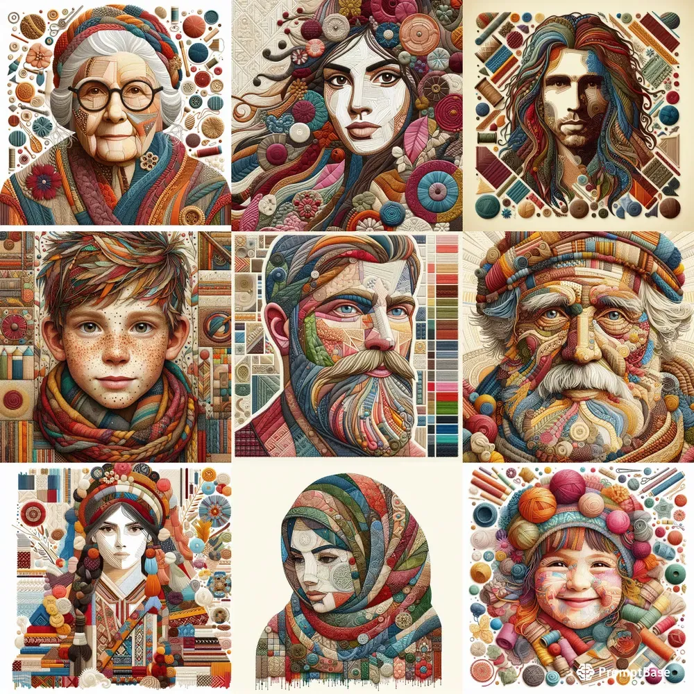 Textile Portraits Art In Fabric Layers