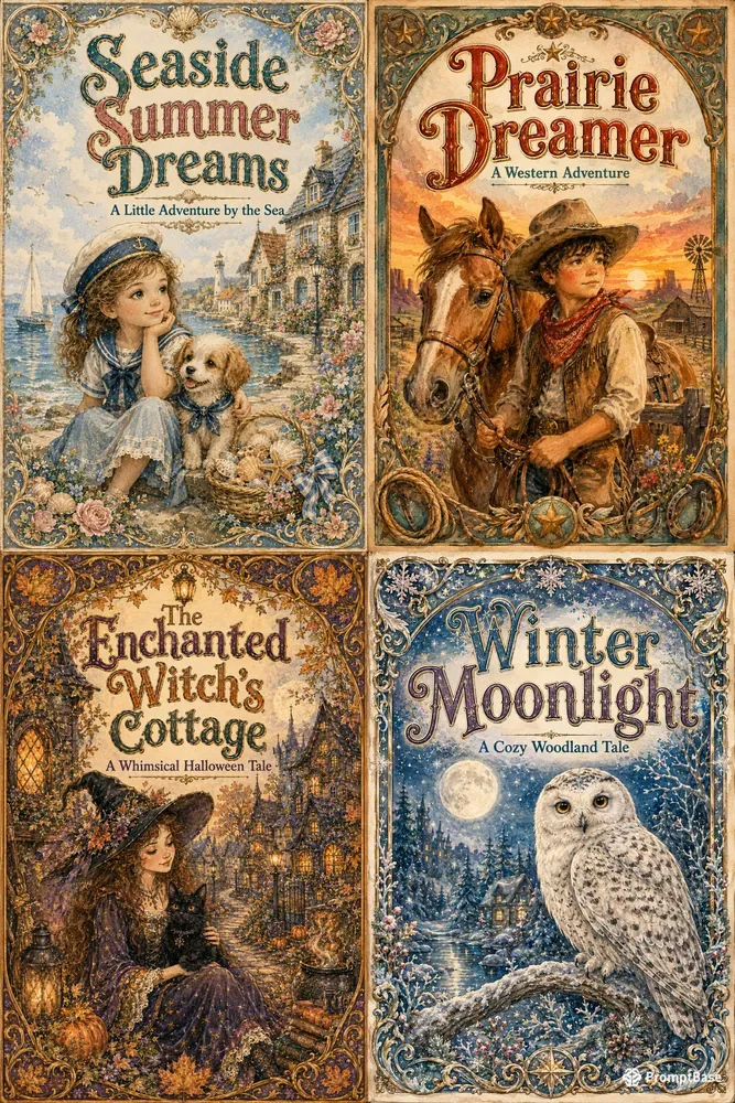 Whimsical Vintage Storybook Covers