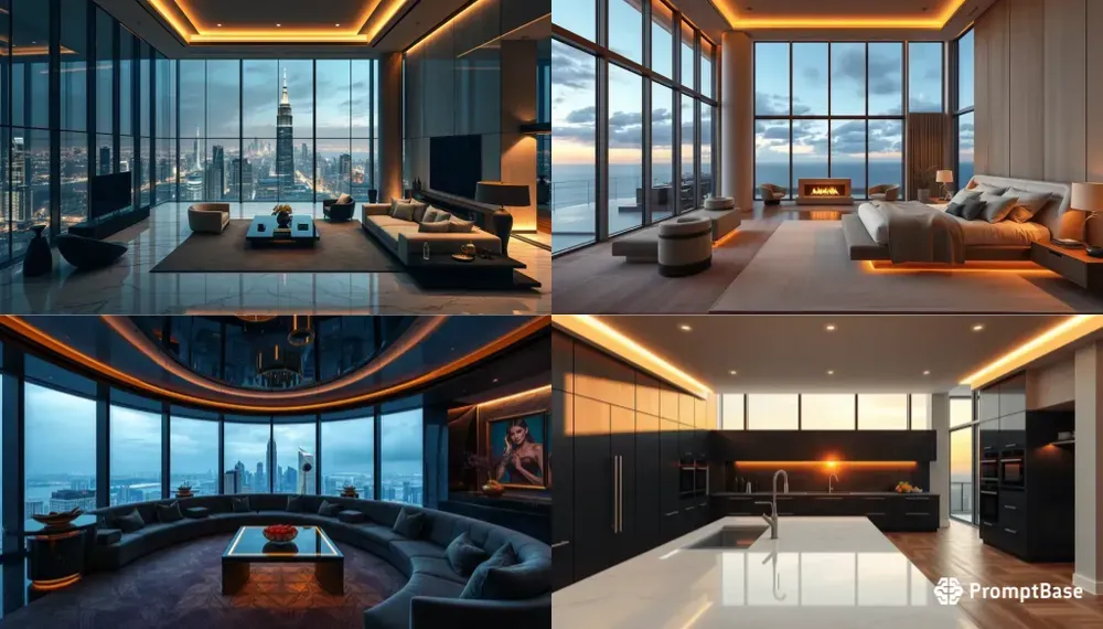 Cinematic Luxury Penthouse Interiors