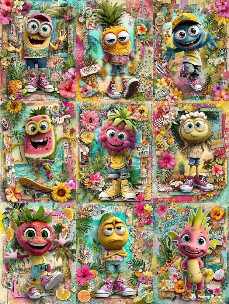 Summer Whimsical Fruit Junk Journals