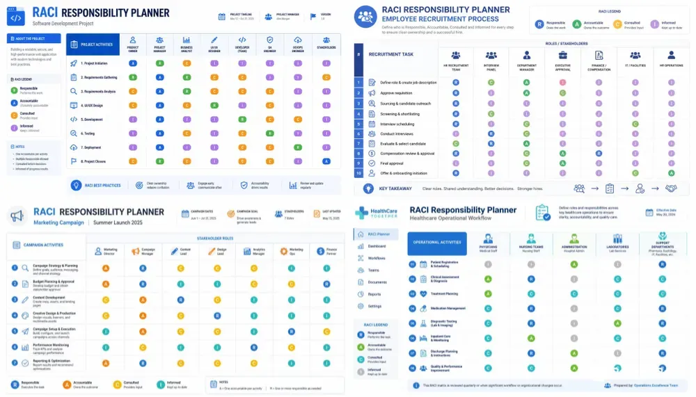 RACI Responsibility Planners
