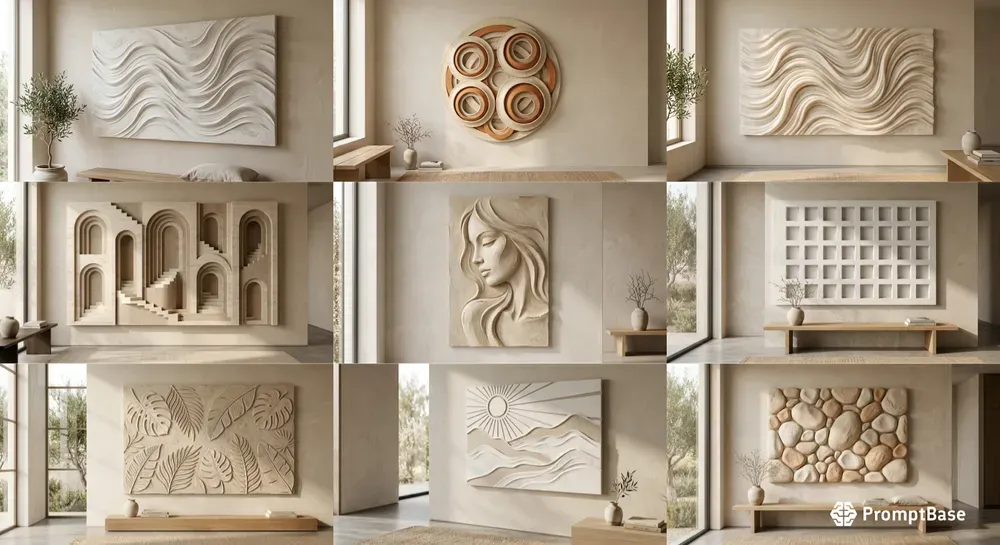 Minimalist 3D Relief Wall Art Prints