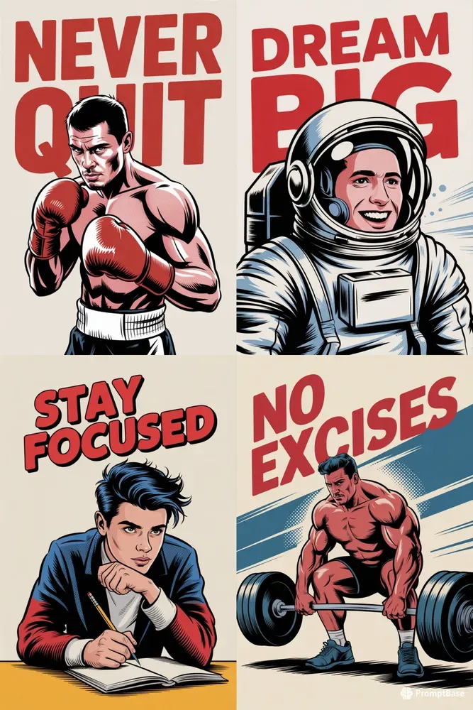 Bold Comic Style Motivational Posters