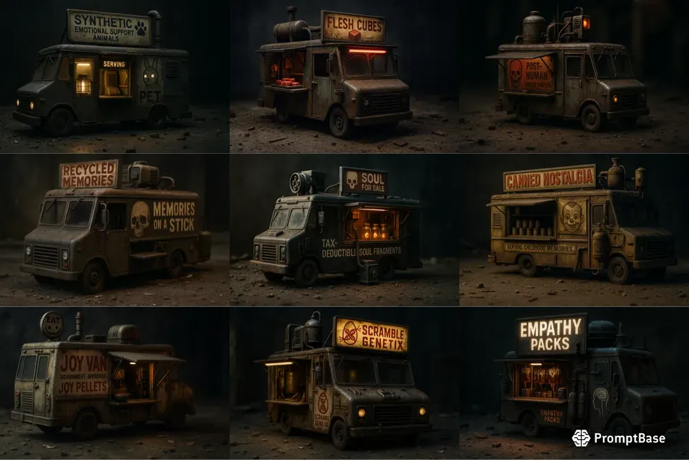 Dystopian Food Truck Dioramas