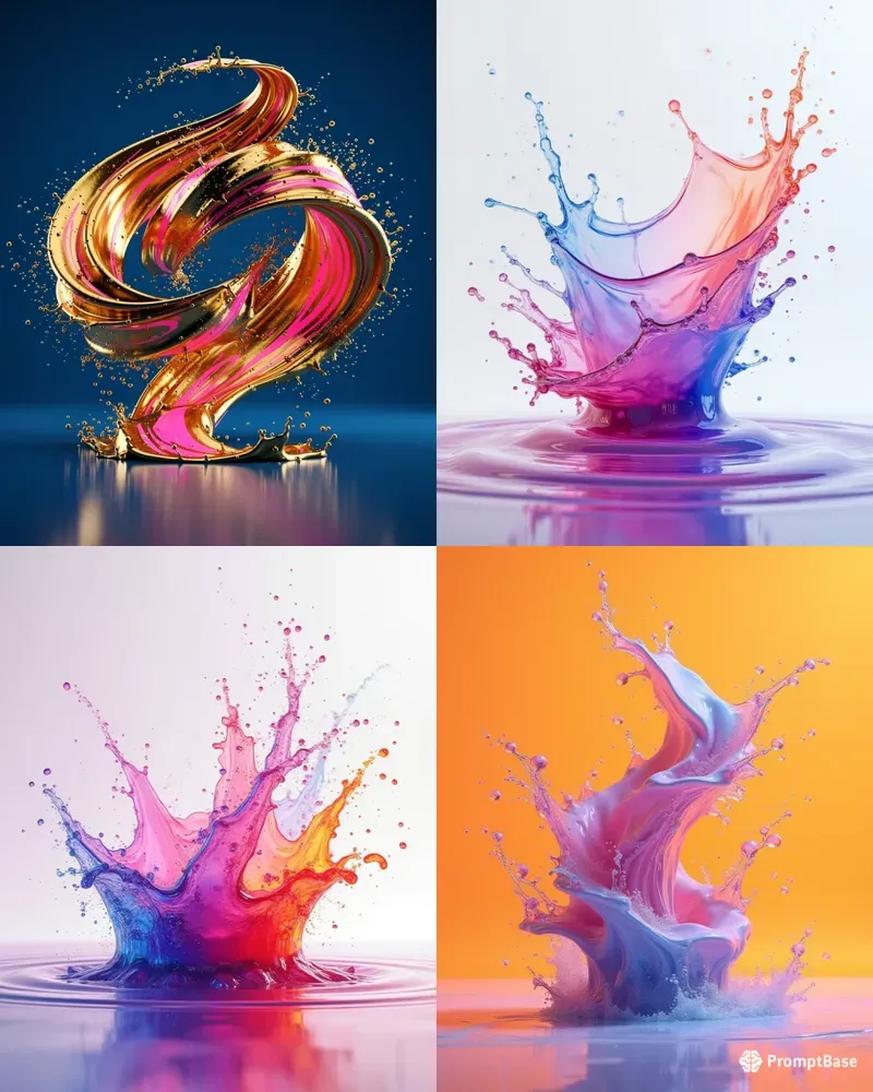 Ultrarealistic 3d Fluid Splash Art